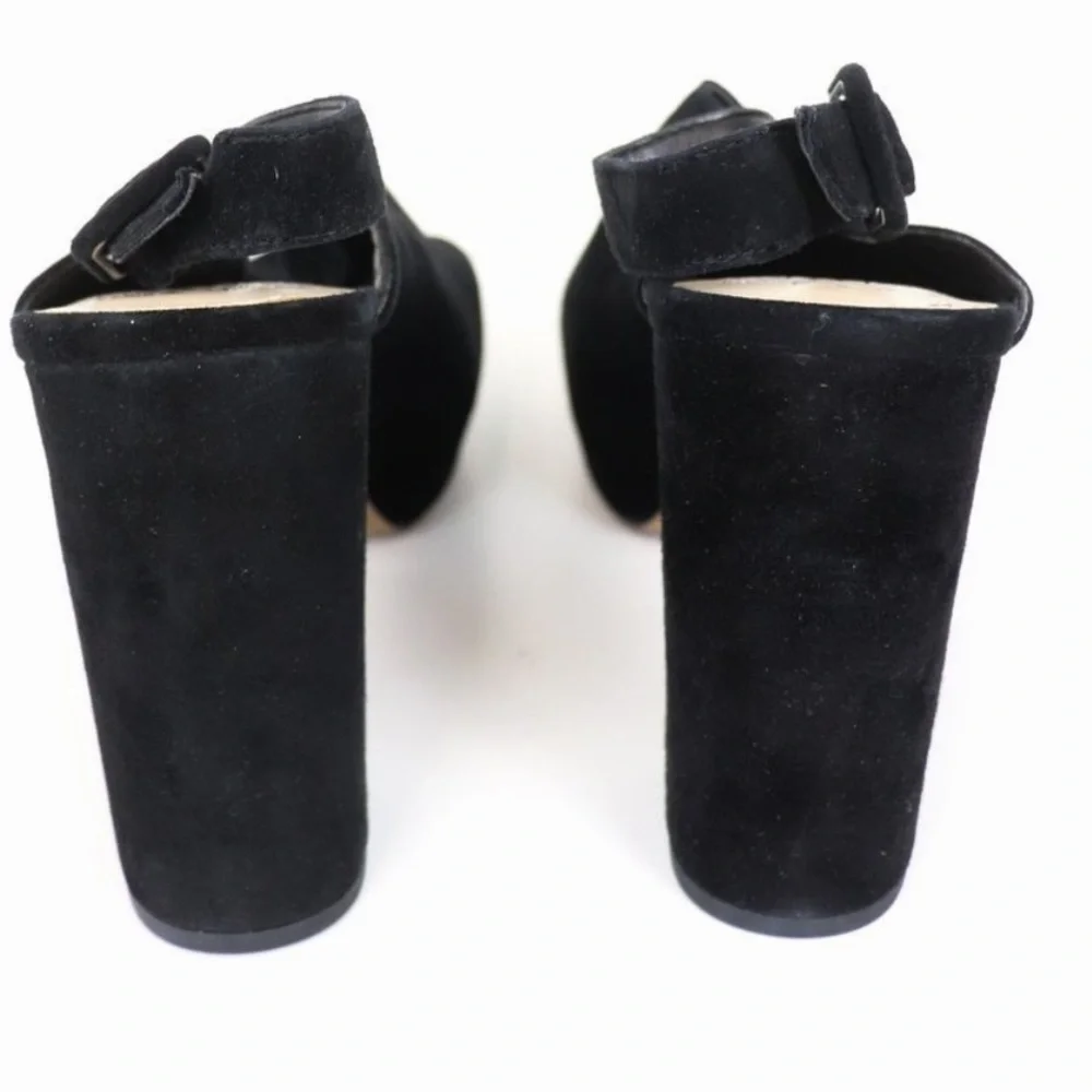 Vince Camuto size 10 black suede platform heels peep toe ,style is Jenseya